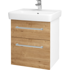 Dřevojas - Koupelnová skříň Q MAX SZZ2 55 - N01 Bílá lesk / Úchytka T03 / D09 Arlington (114633C)