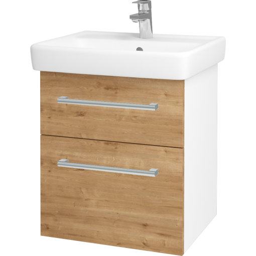 Dřevojas - Koupelnová skříň Q MAX SZZ2 55 - N01 Bílá lesk / Úchytka T03 / D09 Arlington (114633C)