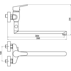NOVASERVIS - Paneláková baterie bez příslušenství 100mm Titania IRIS New 94473/1,0