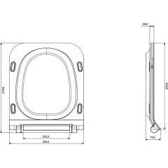 CERSANIT - WC SEDÁTKO CREA ČTVEREC DUROPLAST ANTIB. SOFTCLOSE/JEDNO TLAČÍTKO K98-0178