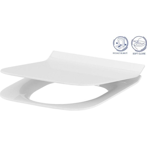CERSANIT - WC SEDÁTKO CREA ČTVEREC DUROPLAST ANTIB. SOFTCLOSE/JEDNO TLAČÍTKO K98-0178