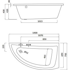 CERSANIT - VANA NANO PRAVÁ 140X75 cm S301-061