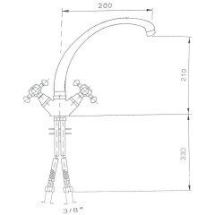 SAPHO - ANTEA stojánková dřezová baterie, výška 265, bronz 3116