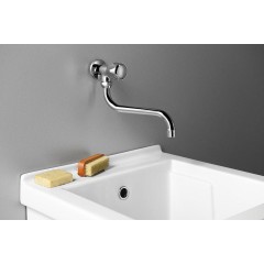 AQUALINE - Nástěnný ventil 1/2", otočná hubice, chrom ZY1812
