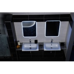 SAPHO - FLOAT zrcadlo s LED podsvícením 50x70cm, bílá 22571