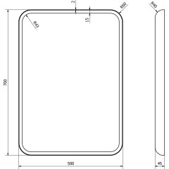 SAPHO - FLOAT zrcadlo s LED podsvícením 50x70cm, bílá 22571