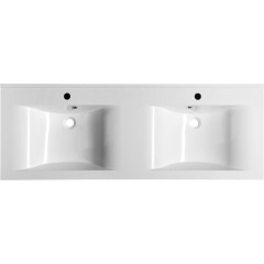 SAPHO - FLAVIA dvojumyvadlo, litý mramor, 140x50cm, bílá 68141
