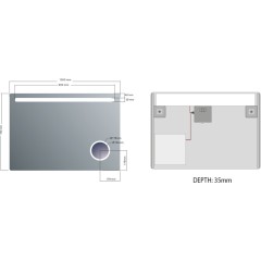 SAPHO - ASTRO zrcadlo s LED osvětlením 100x70cm, kosmetické zrcátko MIRL4