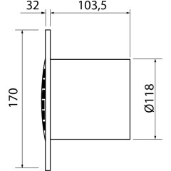 CATA - B-12 PLUS koupelnový ventilátor, 20W, potrubí 120, bílá 00282000