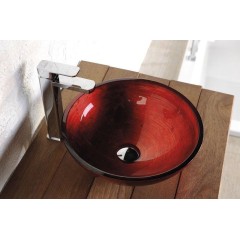 SAPHO - MURANO ROSSO IMPERO skleněné umyvadlo na desku, průměr 40cm, červená AL5318-63