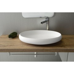 SAPHO - THIN umyvadlo na desku, Rockstone, 60x40 cm, bílá mat WN213