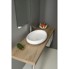 SAPHO - THIN umyvadlo na desku, Rockstone, 60x40 cm, bílá mat WN213