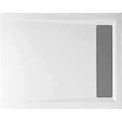 POLYSAN - VARESA sprchová vanička z litého mramoru se záklopem, obdélník 100x80cm, bílá 71605