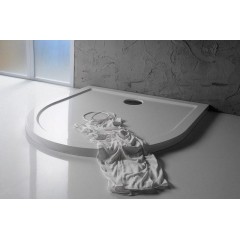 POLYSAN - ISA 90 sprchová vanička z litého mramoru, půlkruh 90x90cm, bílá 50511