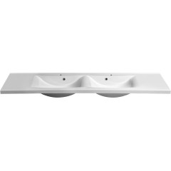 SAPHO - LUCIOLA dvojumyvadlo, litý mramor, 180x48cm, bílá 50184