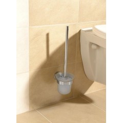 AQUALINE - SAMBA WC štětka závěsná, mléčné sklo, chrom SB108