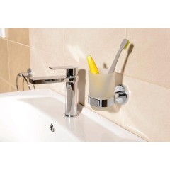 AQUALINE - SAMBA sklenka, mléčné sklo, chrom SB104