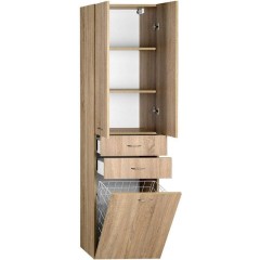 AQUALINE - ZOJA/KERAMIA FRESH skříňka vysoká s košem 50x184x29cm, dub platin 51295