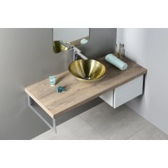 SAPHO - MURANO SOFT BROWN skleněné umyvadlo na desku, průměr 40cm, béžovozlatá AL5318-67