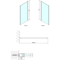 POLYSAN - EASY boční stěna 900, čiré sklo EL3315