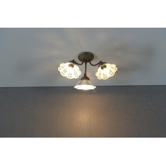 SAPHO - NAPOLI stropní svítidlo, 3xE14,40W, 230V, IP21, keramické stínítko, bronz MC613