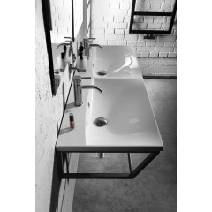 SAPHO - MARIA dvojumyvadlo, litý mramor, 120x46cm, bílá MA120