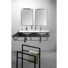 SAPHO - MARIA dvojumyvadlo, litý mramor, 120x46cm, bílá MA120