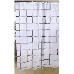 AQUALINE - Sprchový závěs 180x180cm, PEVA, čtvercový vzor ZV013