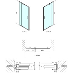 POLYSAN - EASY sprchové dveře otočné 760-900, čiré sklo EL1615