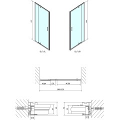 POLYSAN - EASY sprchové dveře otočné 880-1020, čiré sklo EL1715