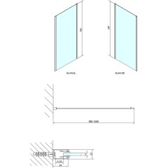 POLYSAN - EASY boční stěna 1000, čiré sklo EL3415