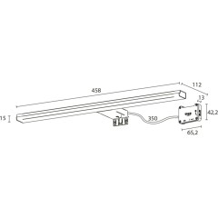 SAPHO - FELINA LED svítidlo, 10 W, 458x15x112 IP44, chrom FE045