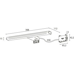 SAPHO - FELINA LED svítidlo, 8W, 308x15x112, IP44, chrom FE030
