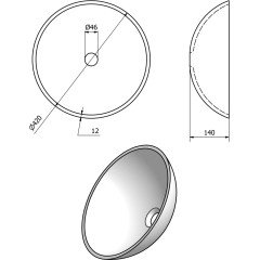 SAPHO - FIANNA skleněné umyvadlo na desku Ø 42cm, bronz 2501-21