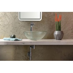 SAPHO - RIPPLE skleněné umyvadlo na desku Ø 42cm, čirá s motivem 2501-18