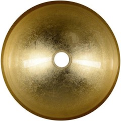 SAPHO - MURANO BLACK-GOLD skleněné umyvadlo na desku, průměr 40cm, černá/zlatá AL5318-77