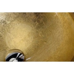 SAPHO - MURANO BLACK-GOLD skleněné umyvadlo na desku, průměr 40cm, černá/zlatá AL5318-77