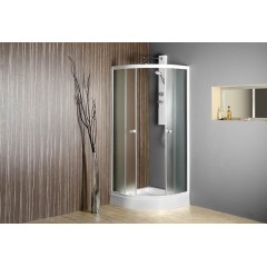 AQUALINE - ARLEN čtvrtkruhová sprchová zástěna 900x900, sklo Brick BTR900