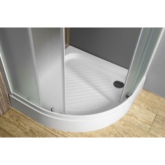 AQUALINE - ARLEN čtvrtkruhová sprchová zástěna 900x900, sklo Brick BTR900