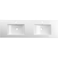 SAPHO - SLIM keramické dvojumyvadlo, nábytkové, 150x46cm, bílá 1601-150
