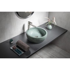 SAPHO - PRIORI keramické umyvadlo na desku, Ø 42 cm, zelená PI013