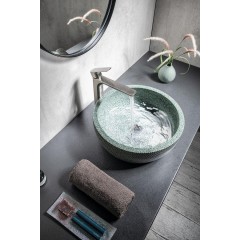 SAPHO - PRIORI keramické umyvadlo na desku, Ø 42 cm, zelená PI013