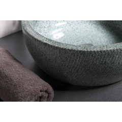 SAPHO - PRIORI keramické umyvadlo na desku, Ø 42 cm, zelená PI013