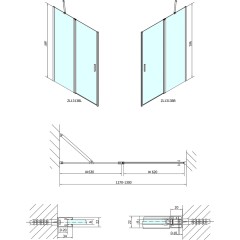 POLYSAN - ZOOM BLACK sprchové dveře 1300, čiré sklo ZL1313B
