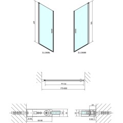 POLYSAN - ZOOM BLACK sprchové dveře 800, čiré sklo ZL1280B