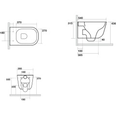 KERASAN - TRIBECA závěsná WC mísa, Rimless, 35x54cm, bílá 511401