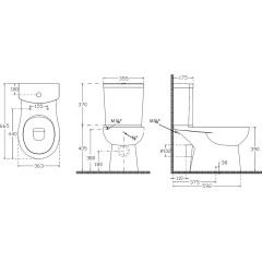 SAPHO - KAIRO CLEANWASH WC kombi s bidet. sprškou, zadní odpad, bílá PC106