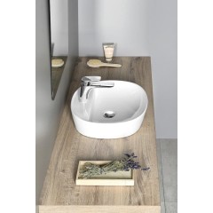 SAPHO - LUGANO keramické umyvadlo na desku, Ø 40cm, bílá AR491