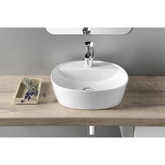 SAPHO - LUGANO keramické umyvadlo na desku, Ø 40cm, bílá AR491