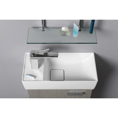 SAPHO - MAXX umývátko se záklopem 47x24cm, litý mramor, levé, bílá MX475